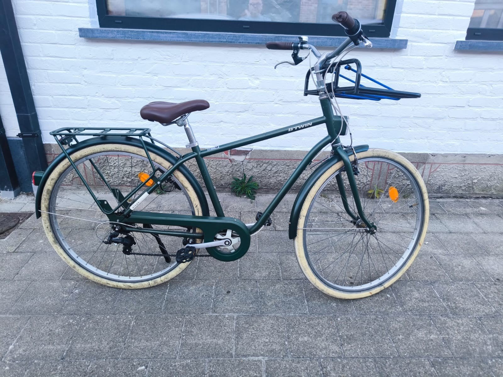 Vélo de ville elops 520 s/m kaki pour homme, Enlèvement, Utilisé, Autres marques, Vitesses