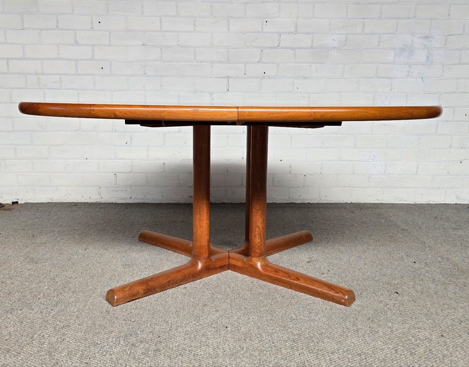 Vintage eettafel, Deens design, teak, mid century, Ophalen, Gebruikt, Mid century, 100 tot 150 cm