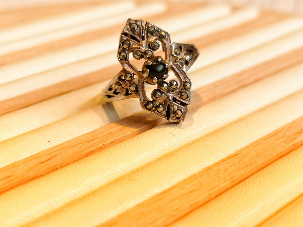 Bague Art Déco en argent, Enlèvement ou Envoi, Comme neuf, 17 à 18, Argent