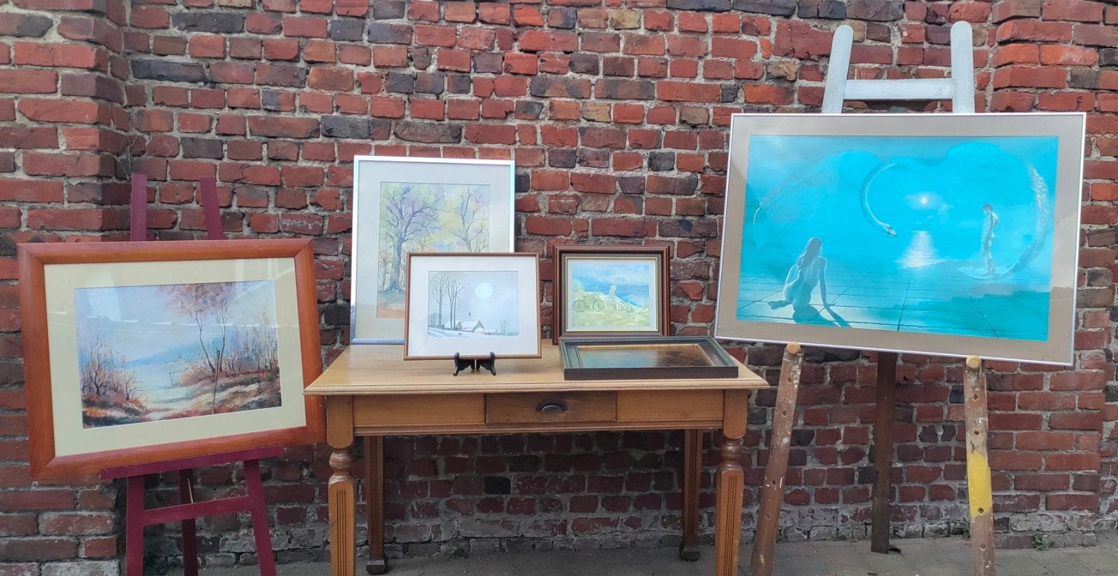 Schilderij kunstwerk Winterlandschap stilleven  strand  = 8, Antiek en Kunst, Ophalen, Stilleven