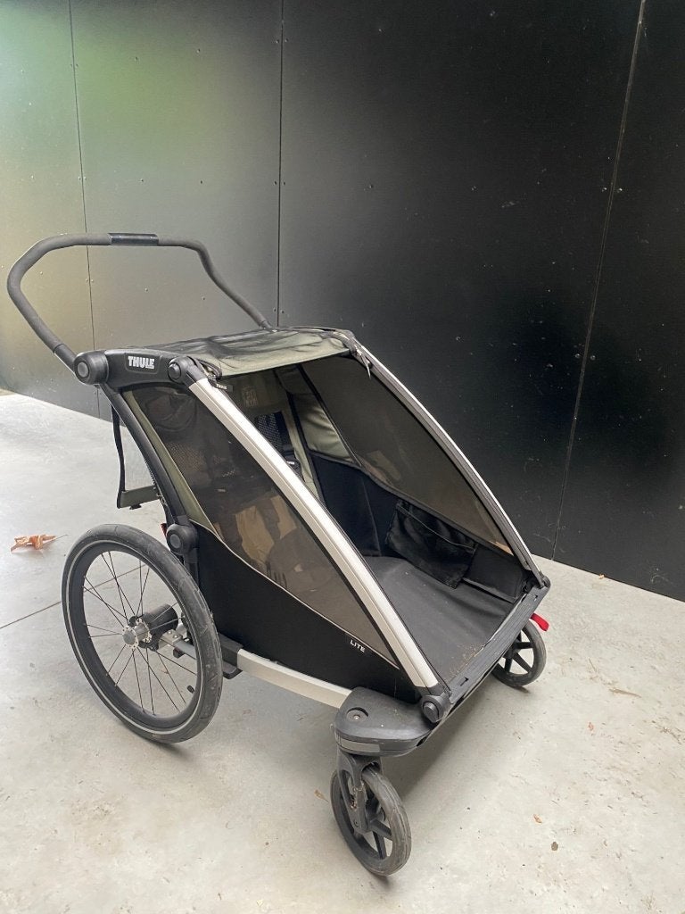 Thule Chariot Lite 2 Double (Inclusief Babyhangmat) Topstaat, Ophalen, Opvouwbaar, Zo goed als nieuw, Thule / Chariot