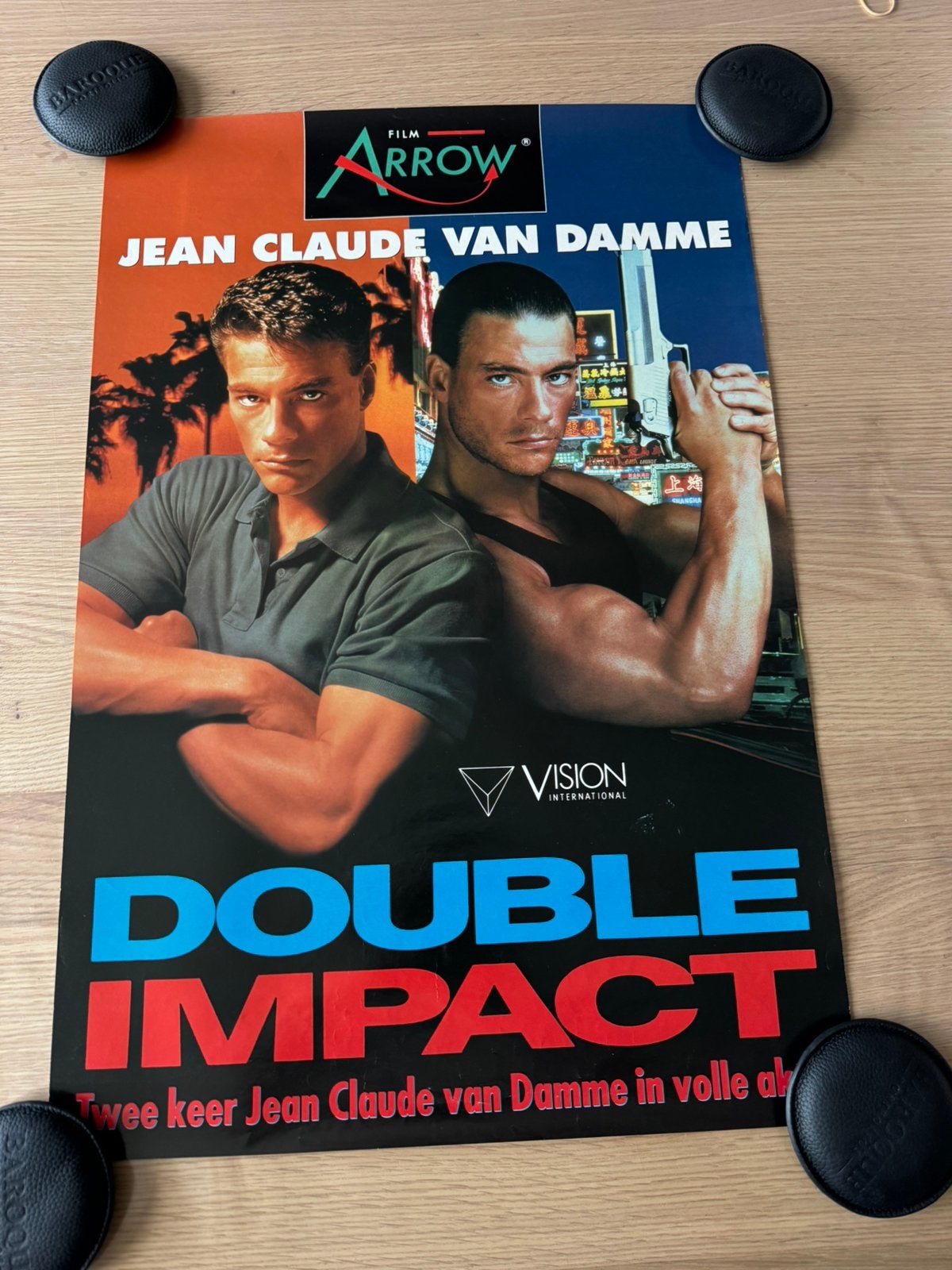 Double Impact-videotheek poster, Ophalen of Verzenden, Zo goed als nieuw