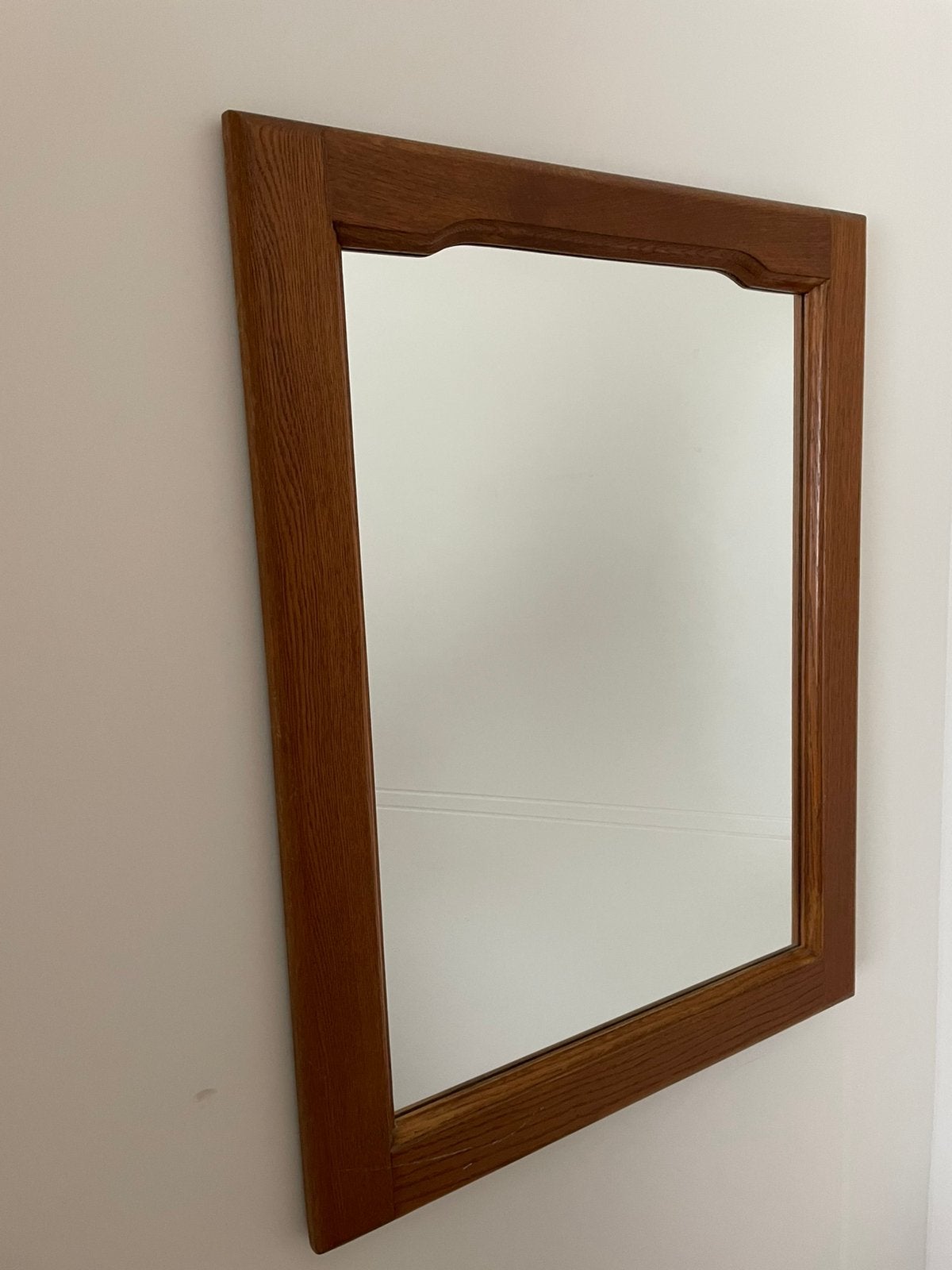Miroir en cadre de chêne, Moins de 100 cm, Comme neuf, Enlèvement, 50 à 75 cm