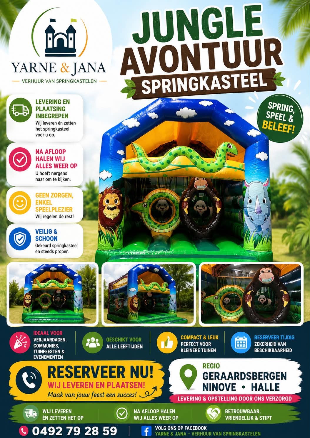 JUNGLE SPRINGKASTEEL, Ophalen, Zo goed als nieuw