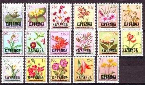 Postzegels Afrika: Katanga bloemen, Timbres & Monnaies, Timbres | Afrique, Enlèvement ou Envoi, Autres pays, Non oblitéré