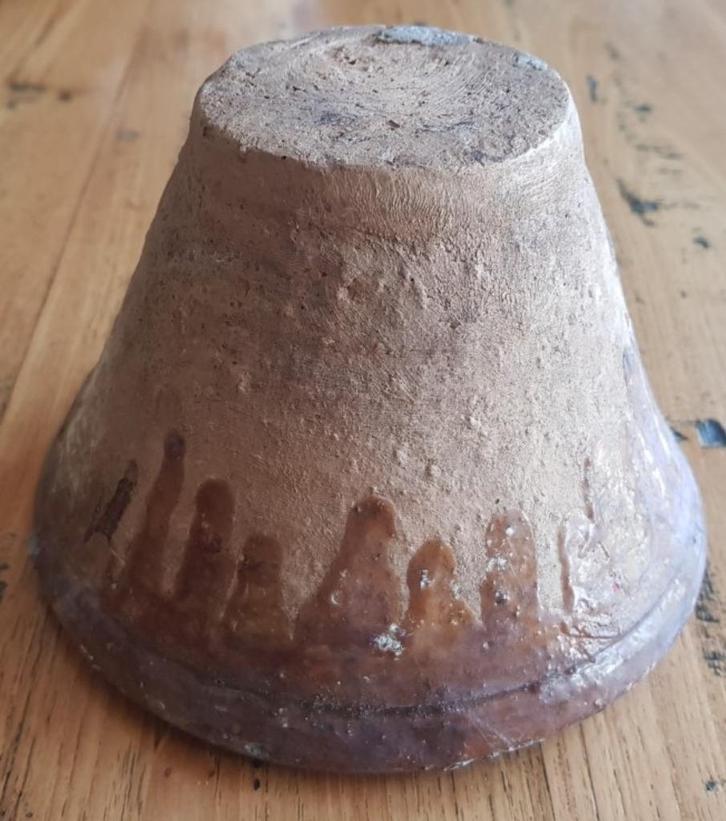 Brocante harspot, bloempot, kruidenpot, kaarsenpot, Antiek en Kunst, Ophalen of Verzenden