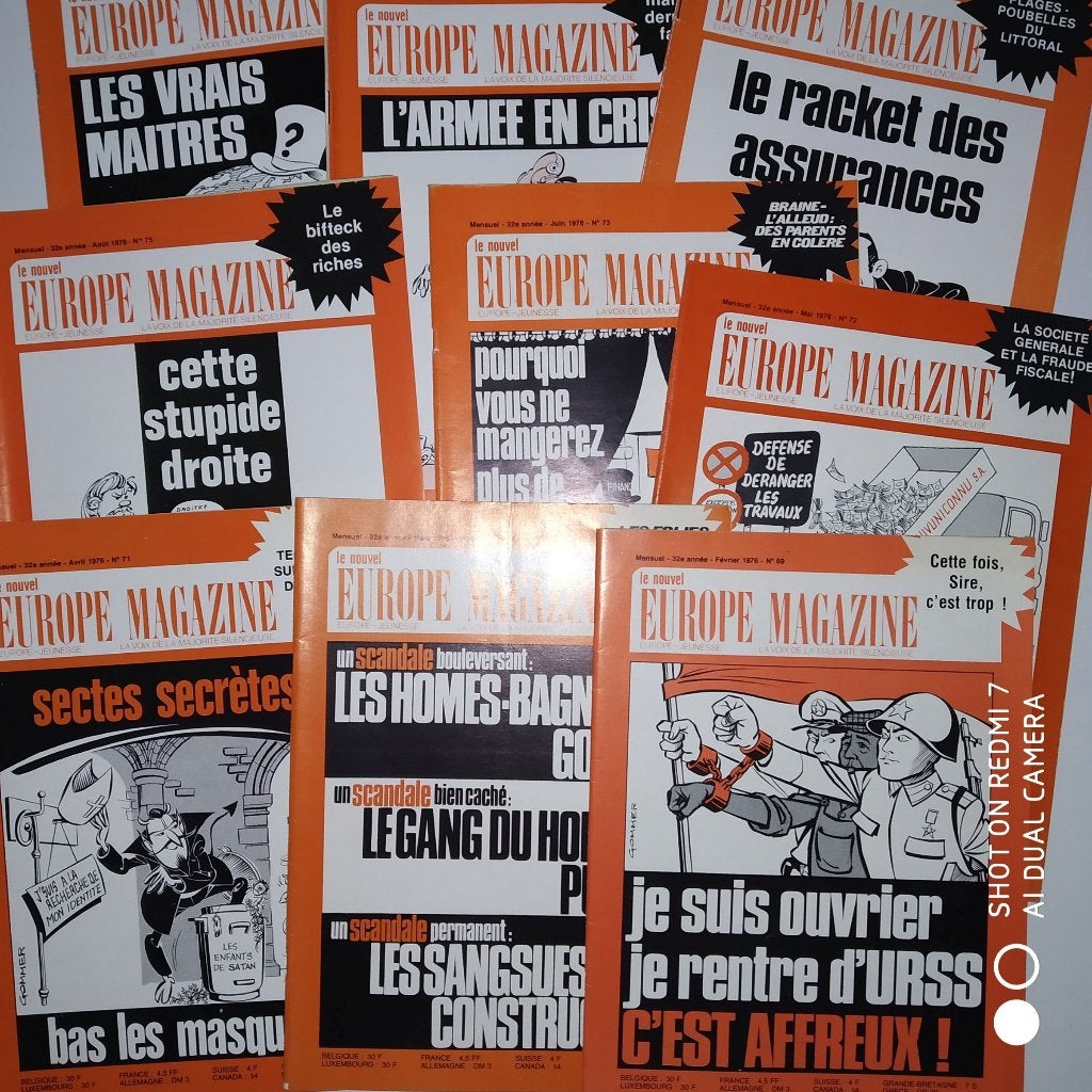 Le Nouvel EUROPE MAGAZINE 1976 lot de 9., Collections, Revues, Journaux & Coupures, Enlèvement ou Envoi, 1960 à 1980, Journal ou Magazine