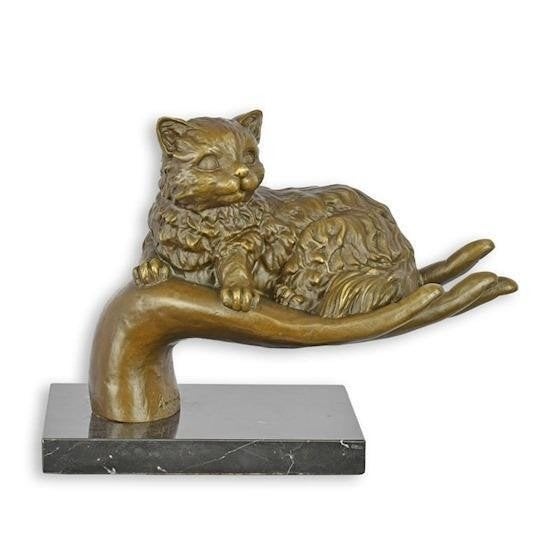 poes van brons gedragen op een hand, Enlèvement ou Envoi, Neuf