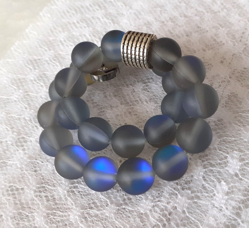 Kralenarmband zwarte mermaid Nogu, Ophalen of Verzenden, Nieuw, Overige kleuren, Met bedels of kralen