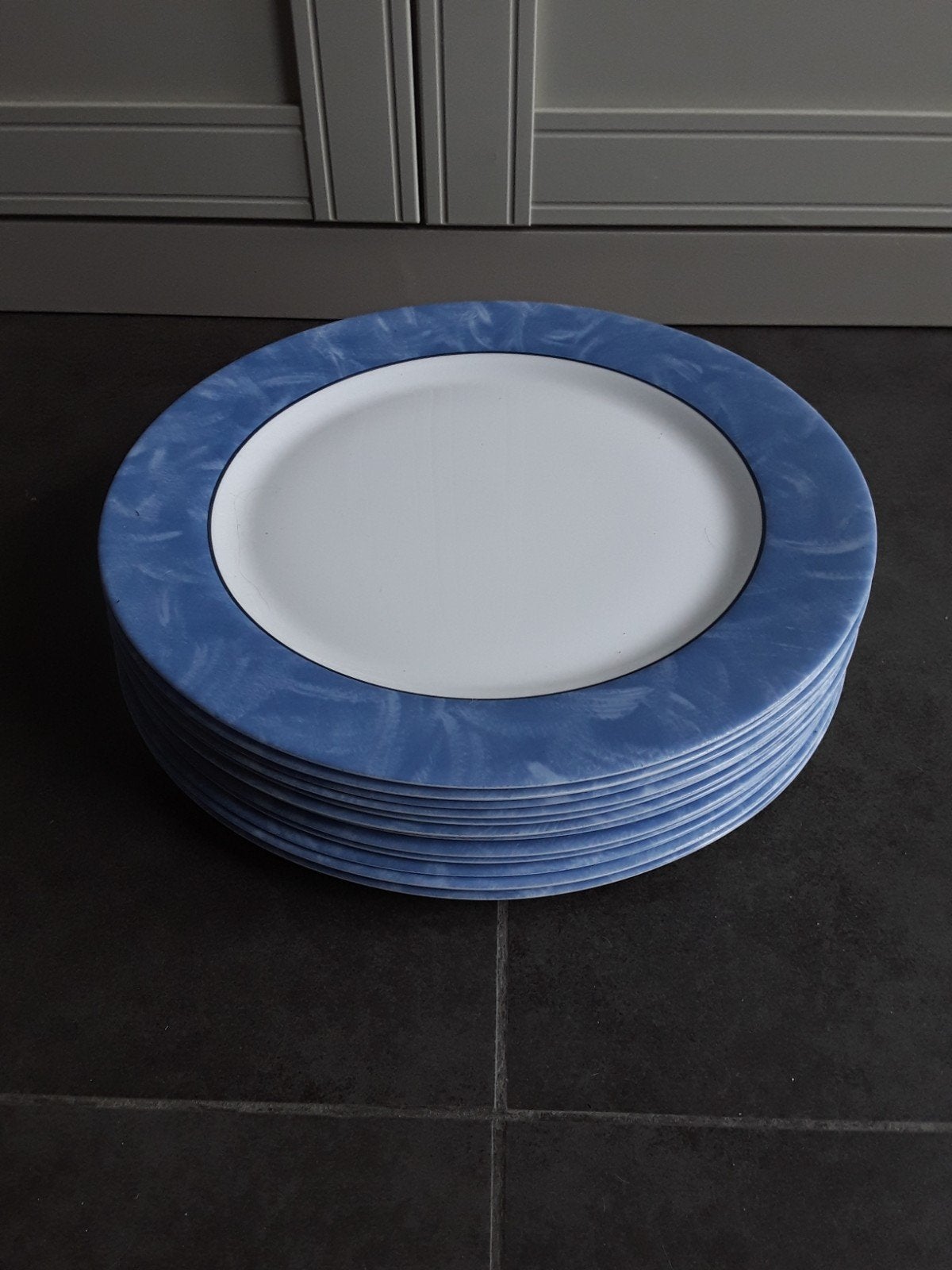 12 blauwe borden, Ophalen, Zo goed als nieuw, Bord(en)