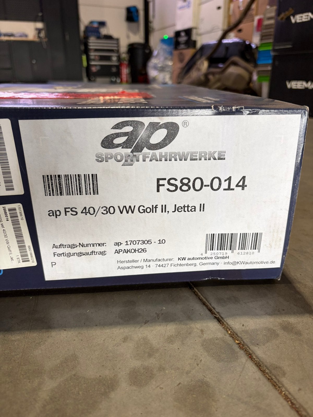 Ap verlagings veren golf 2 / jetta, Ophalen
