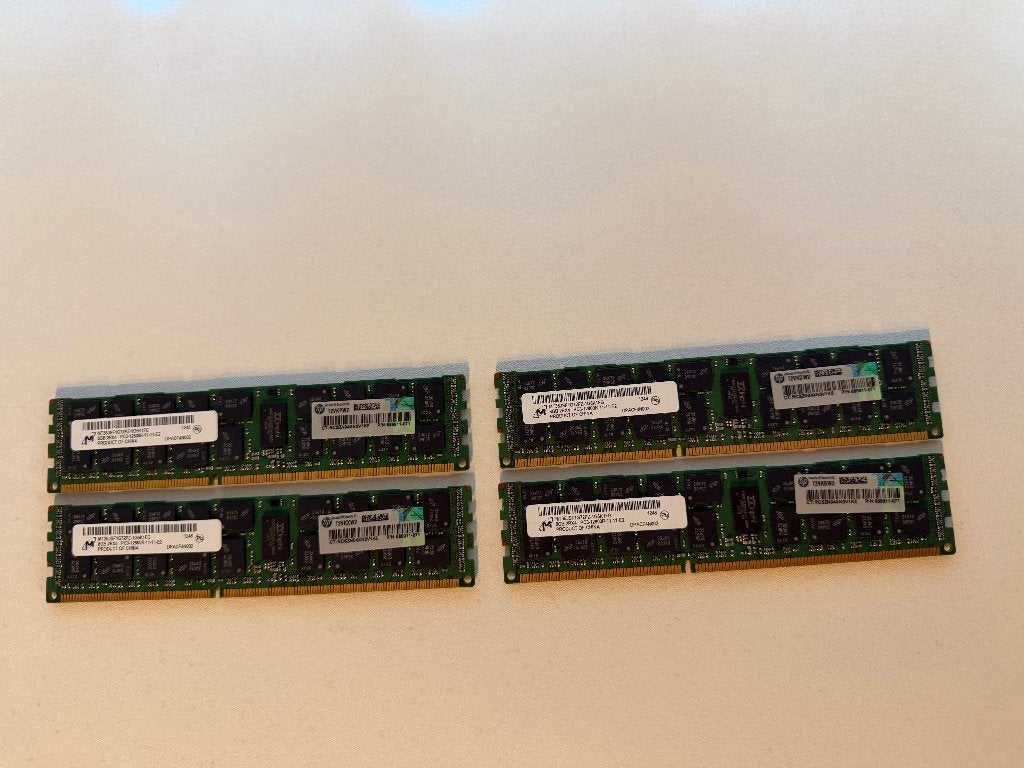 hp 689911-071 / micron MT36JSF1G72PZ-1G6K1FG 4x8gb ecc ram, Computers en Software, Ophalen of Verzenden, Gebruikt, DDR3, Server