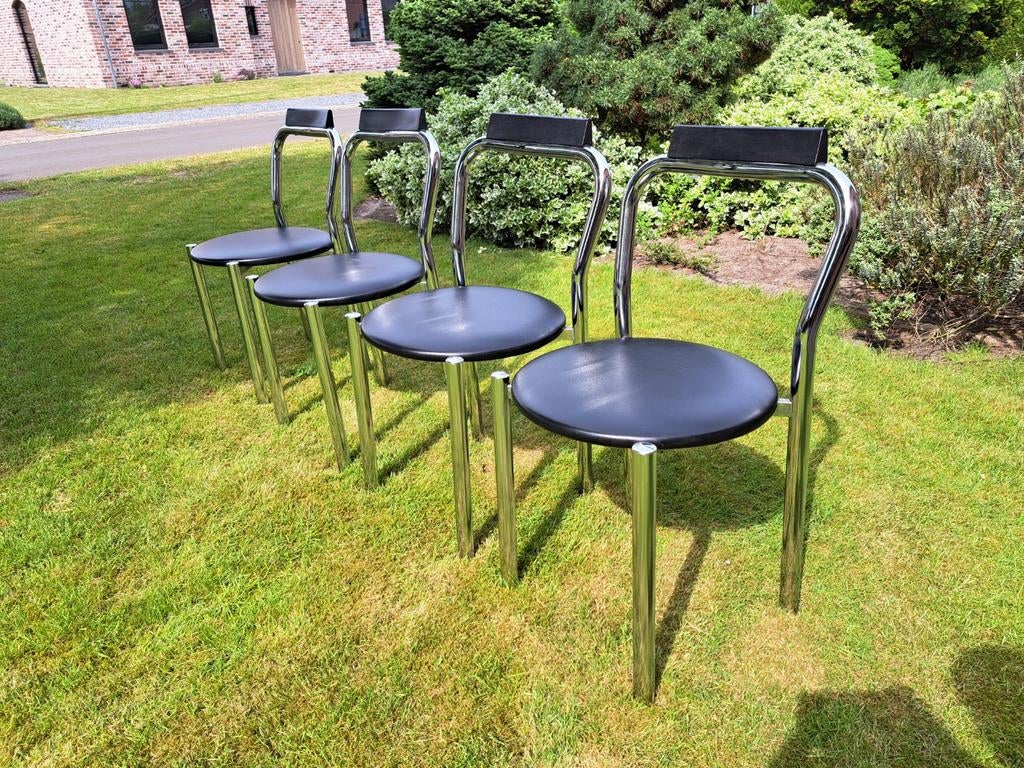 4 vintage stoelen stijl carla Scarpa, Enlèvement