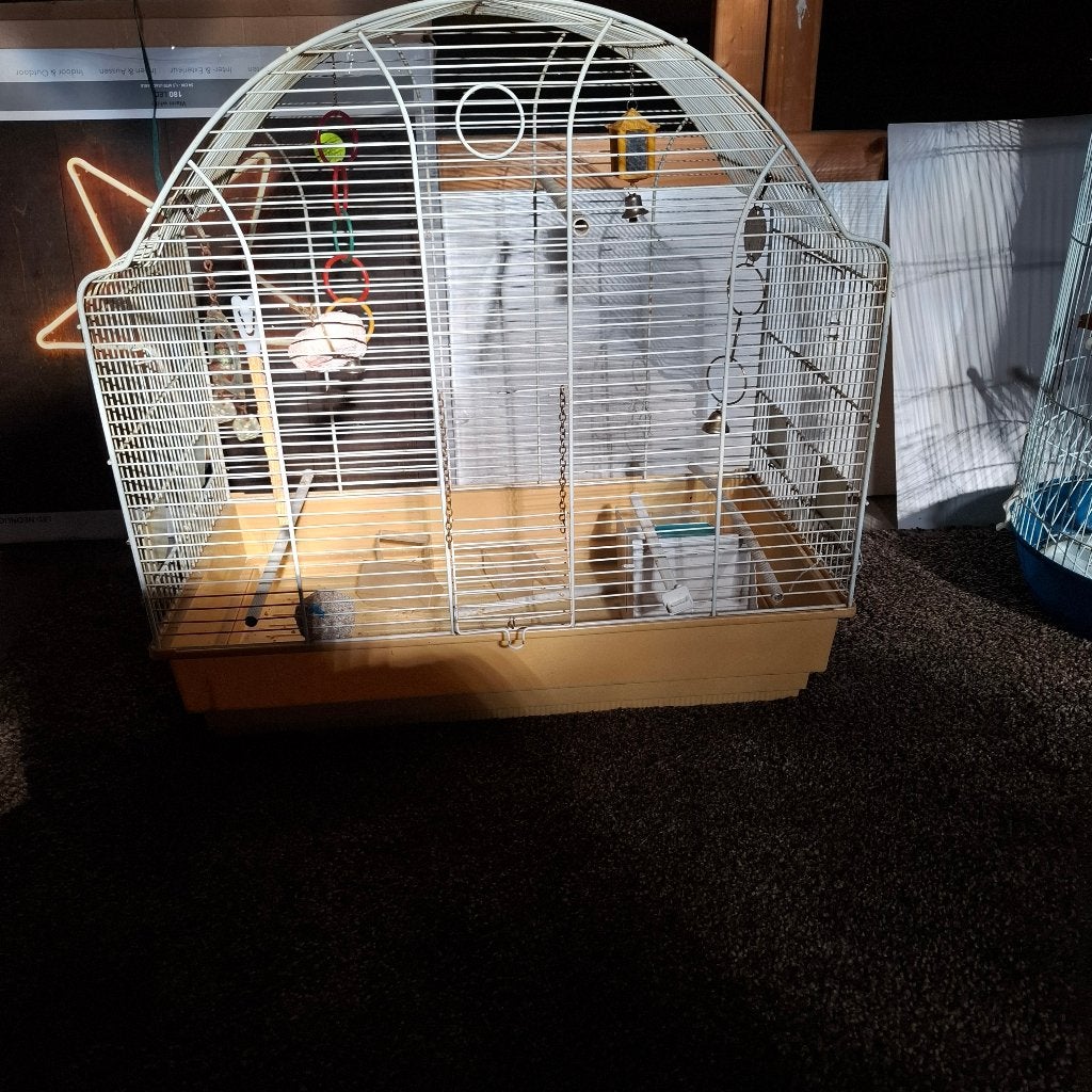 2 verschillende vogelkooien, Dieren en Toebehoren, Ophalen, Gebruikt, Aluminium, Vogelkooi
