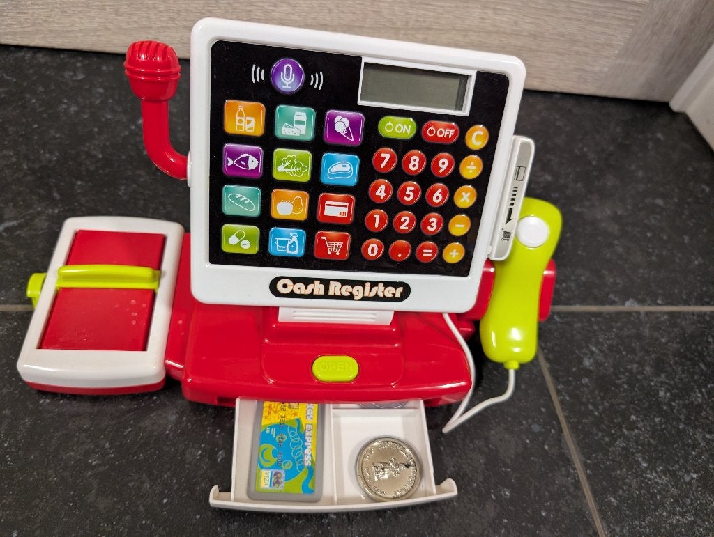 Kassa speelgoed voor winkeltje, Ophalen of Verzenden, Zo goed als nieuw, Kunststof, Speelkeuken-accessoire