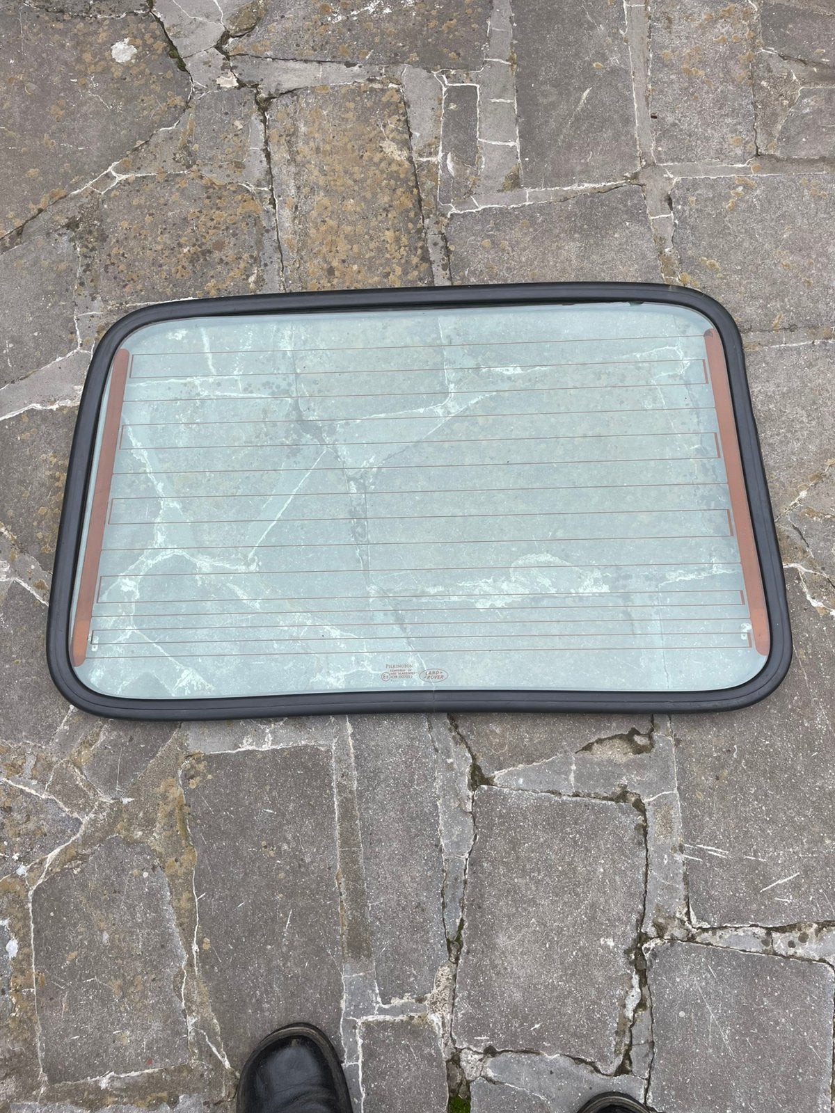 Achterportierruit met Land Rover Defender-zegel, Ophalen, Land Rover