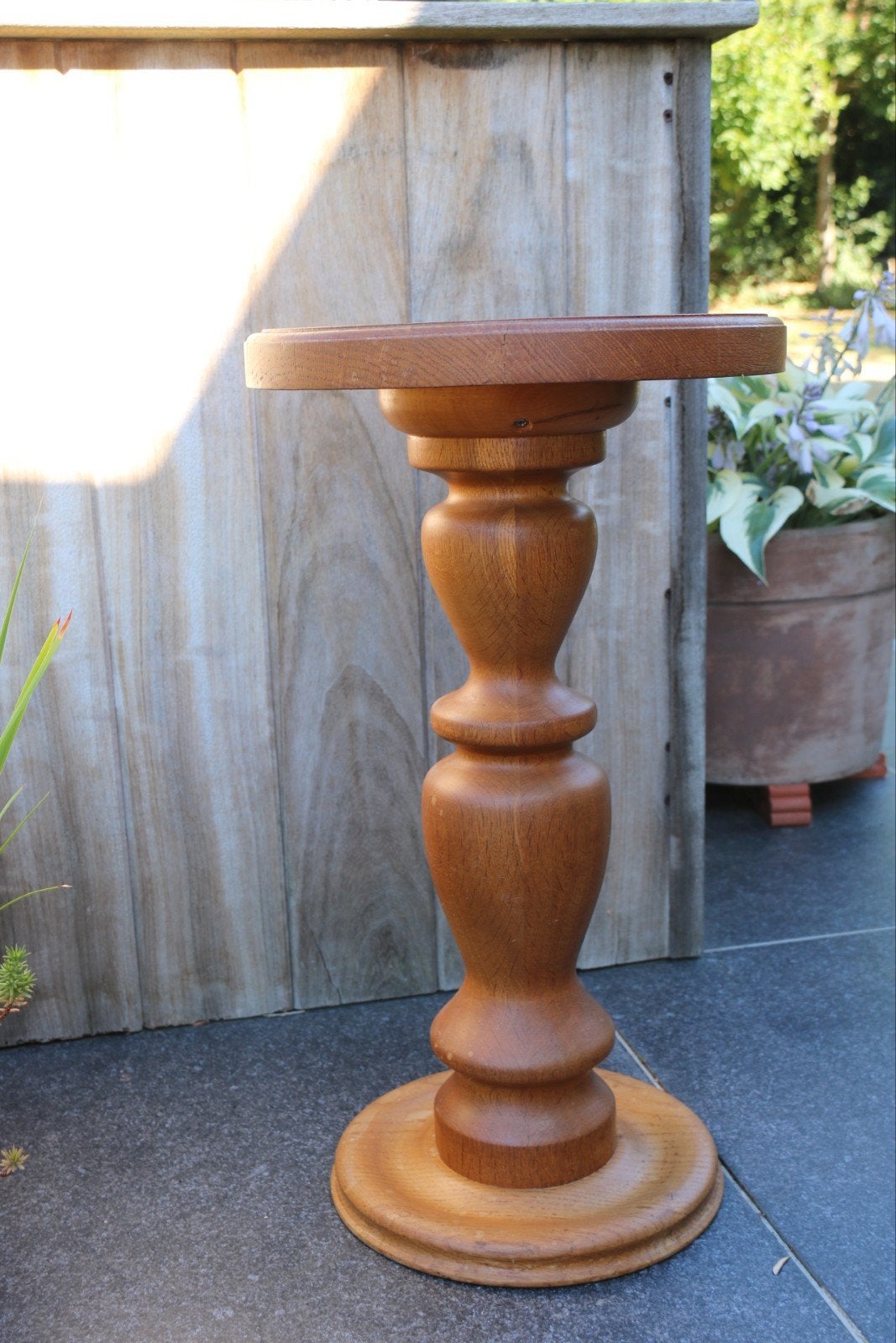 Massief Eiken Pied de Stalle – Robuuste Plantenzuil - 59 cm, Huis en Inrichting, Woonaccessoires | Zuilen en Pilaren, Ophalen