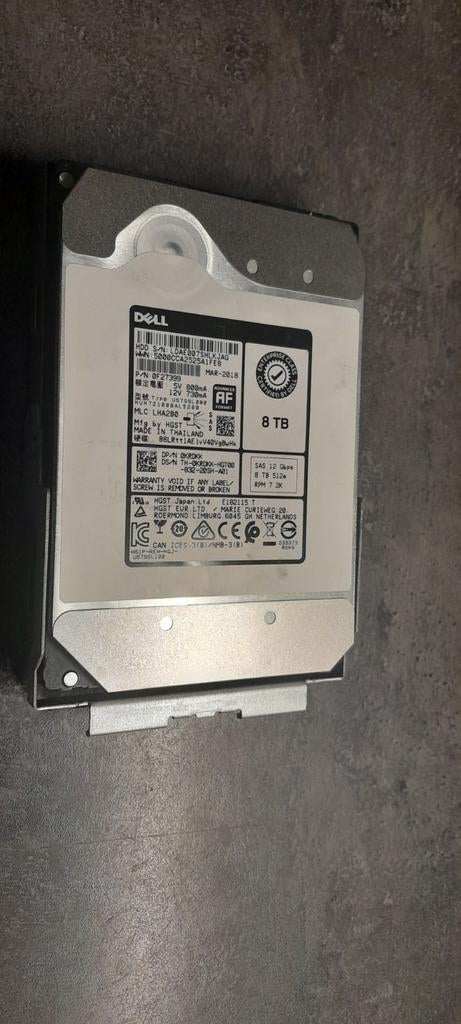 Dell 8 TB SAS harde schijf, Computers en Software, Harde schijven, Ophalen of Verzenden, SAS