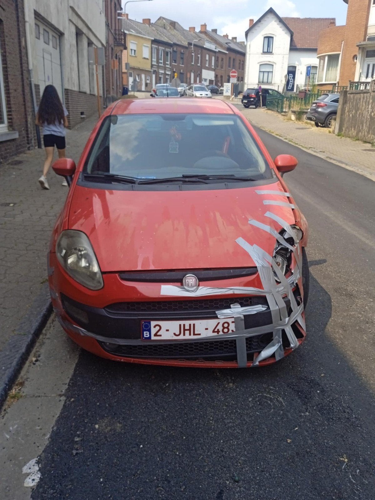 Fiat Punto accidenté, Rouge, Achat, Boîte manuelle, Noir
