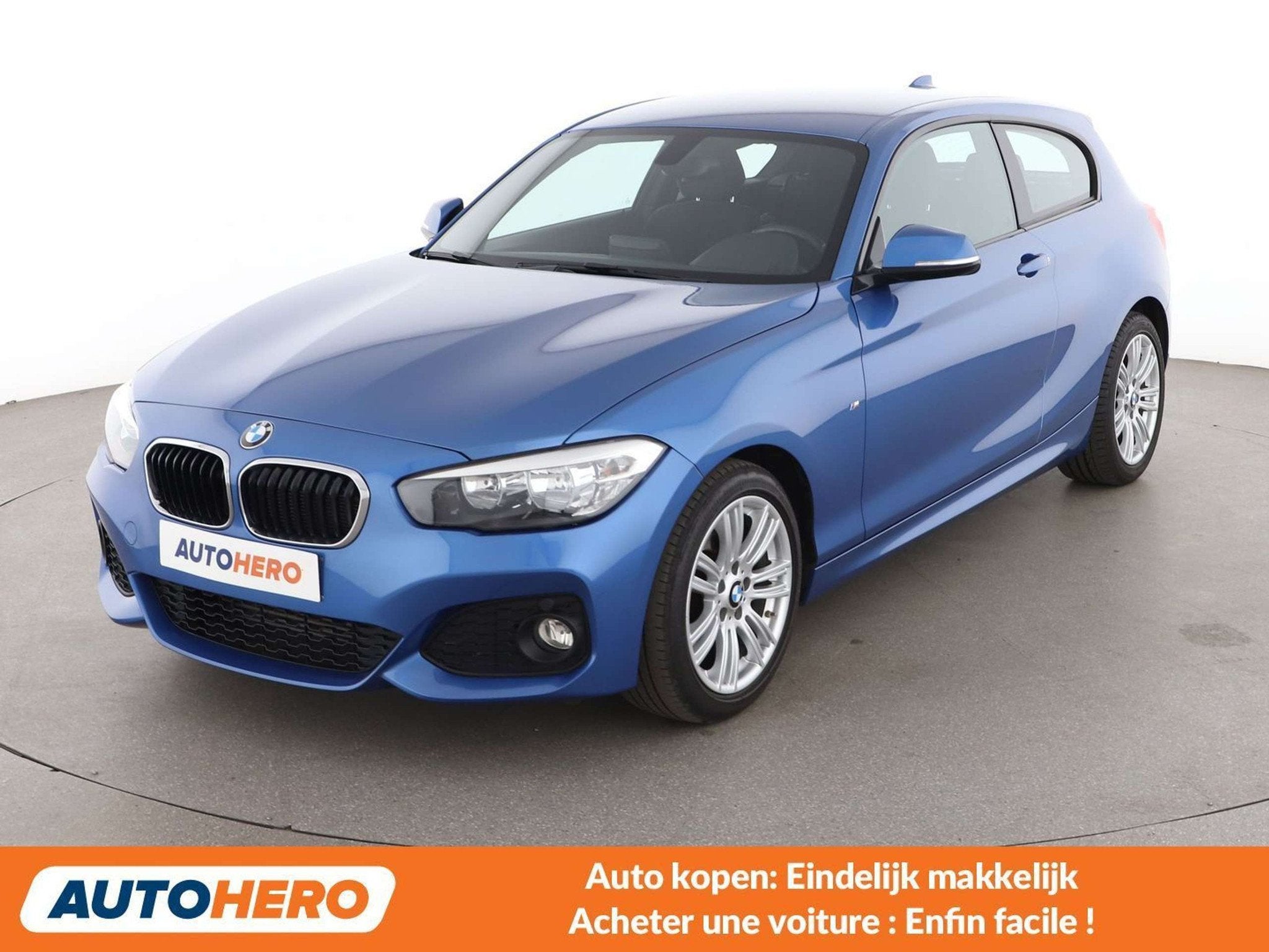 BMW 1 Serie 116 116i M Sport (bj 2016), Auto's, BMW, Gebruikt, Zwart, Blauw, Alcantara