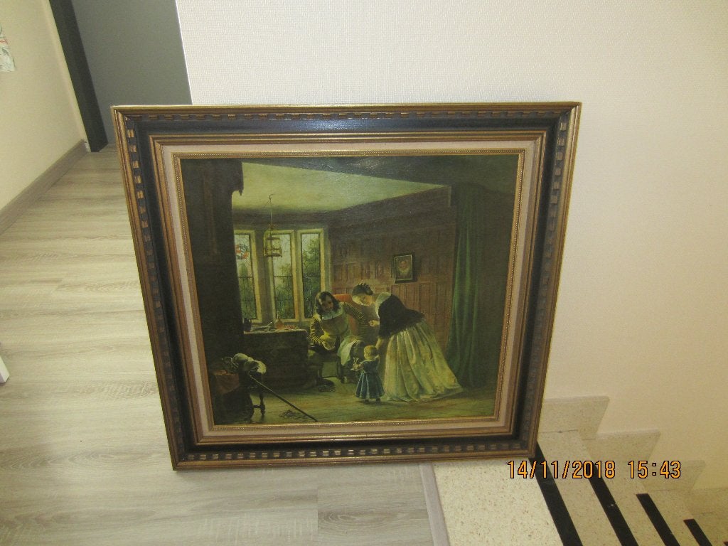 schilderijen, Antiek en Kunst, Ophalen, Overige stijlen, Bijzondere lijst, Landschap