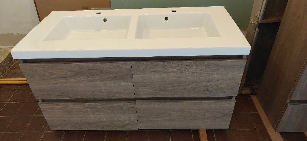 Volledige badkamerset 1,2 m, Meuble lavabo, 100 à 150 cm, Enlèvement, Utilisé