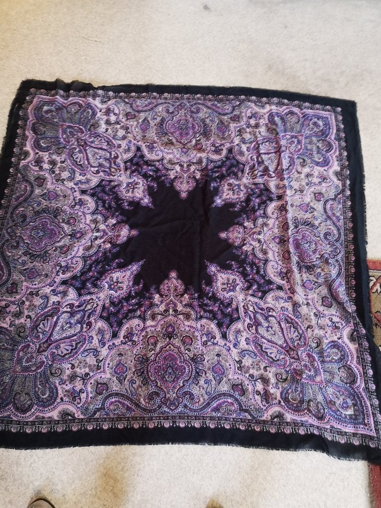 Paarse vierkante sjaal 115 cm, Ophalen of Verzenden, Sjaal