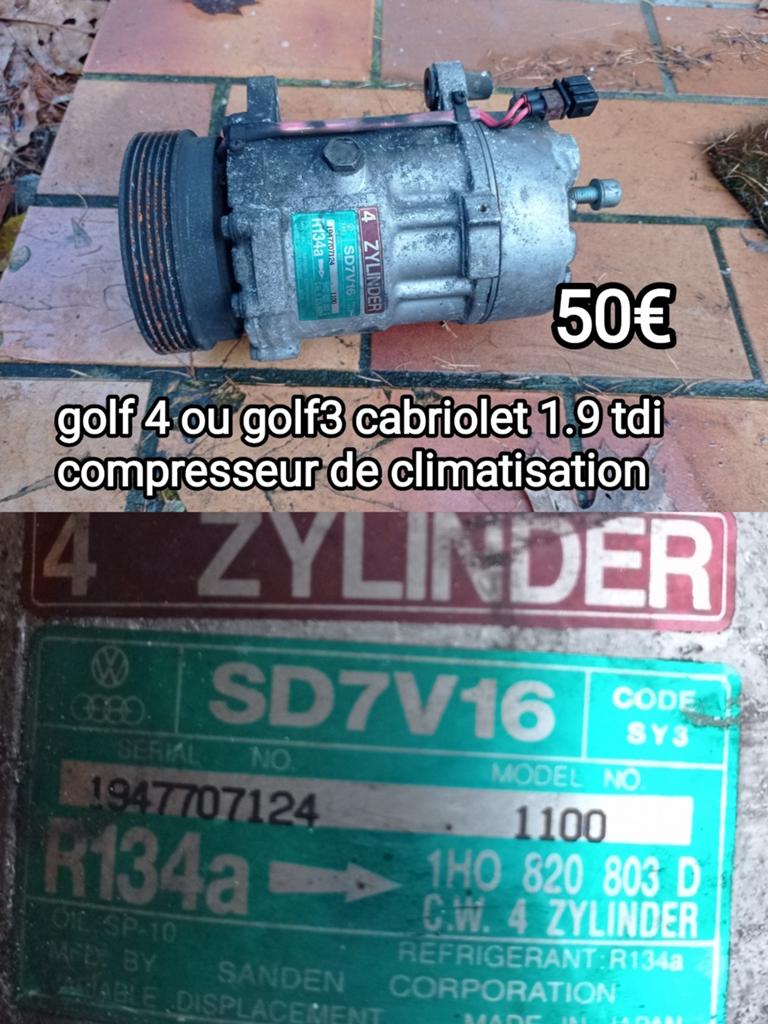 Golf4 ou golf3 cabriolet compresseur de climatisation, Enlèvement