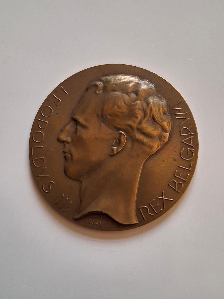 herdenkingsmedaille Koning Leopold III  - Kontich, Verzamelen, Verzenden, Gebruikt, Overige typen