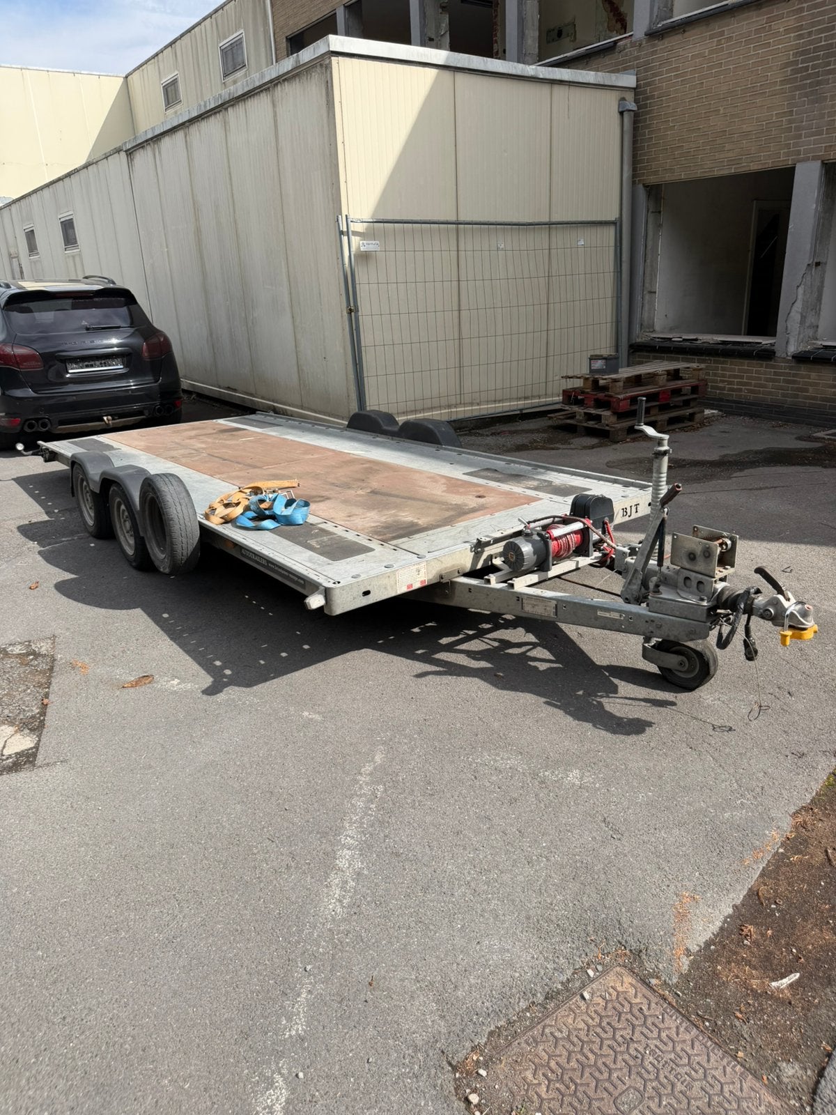 Autotrailer brain james lage lange met winche, Ophalen, Gebruikt