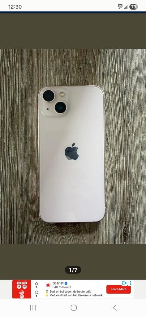 Iphone 13 128gb, Telecommunicatie, Mobiele telefoons | Apple iPhone, Ophalen of Verzenden, IPhone 13