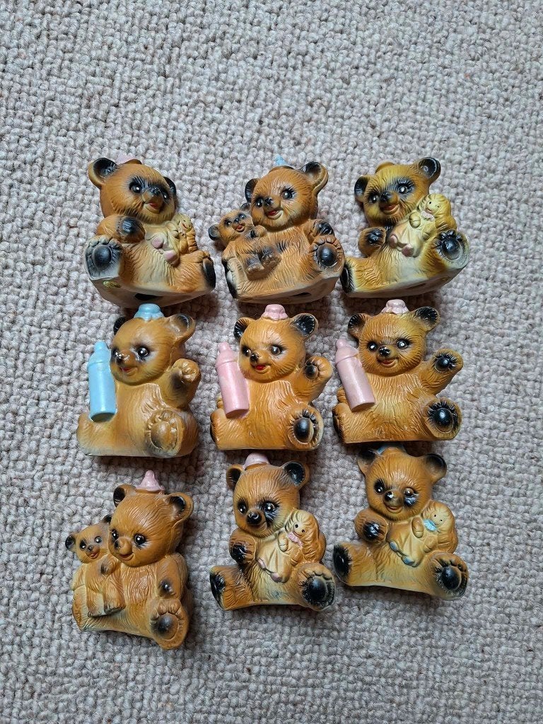 9 kleine stenen beertjes, Verzamelen, Ophalen of Verzenden, Zo goed als nieuw, Dier