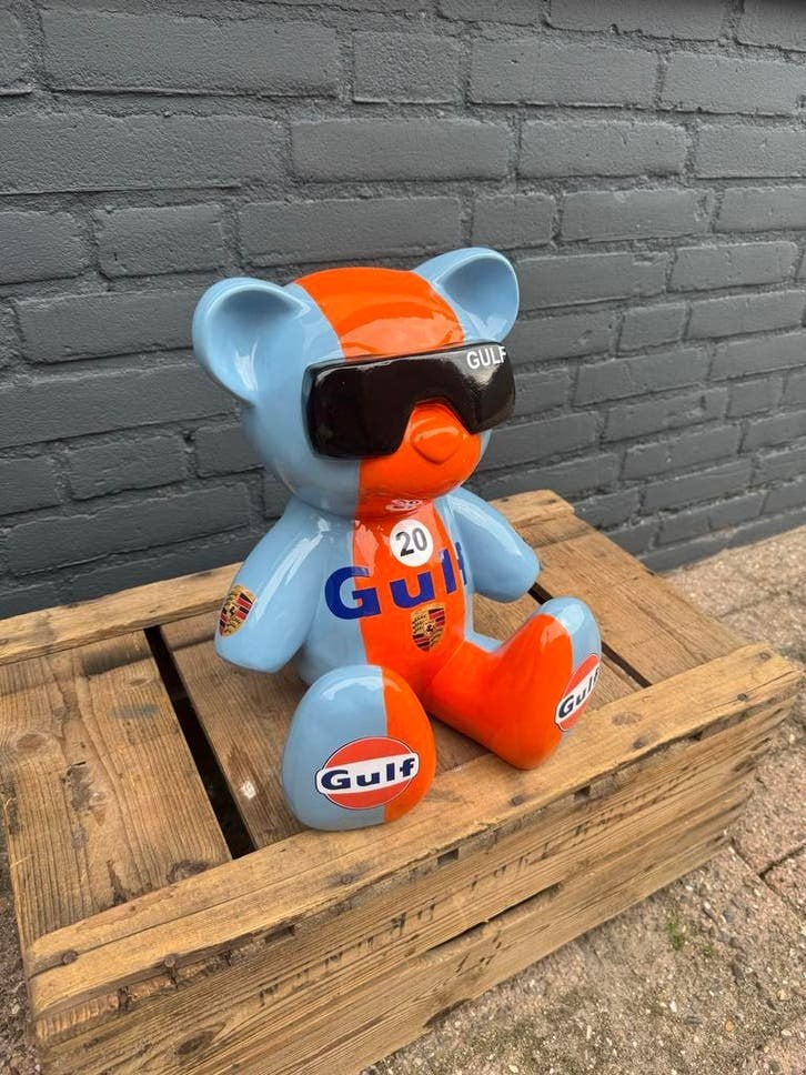 Grote Gulf Teddybeer Beeld - Uniek Decoratiestuk, Collections, Marques & Objets publicitaires