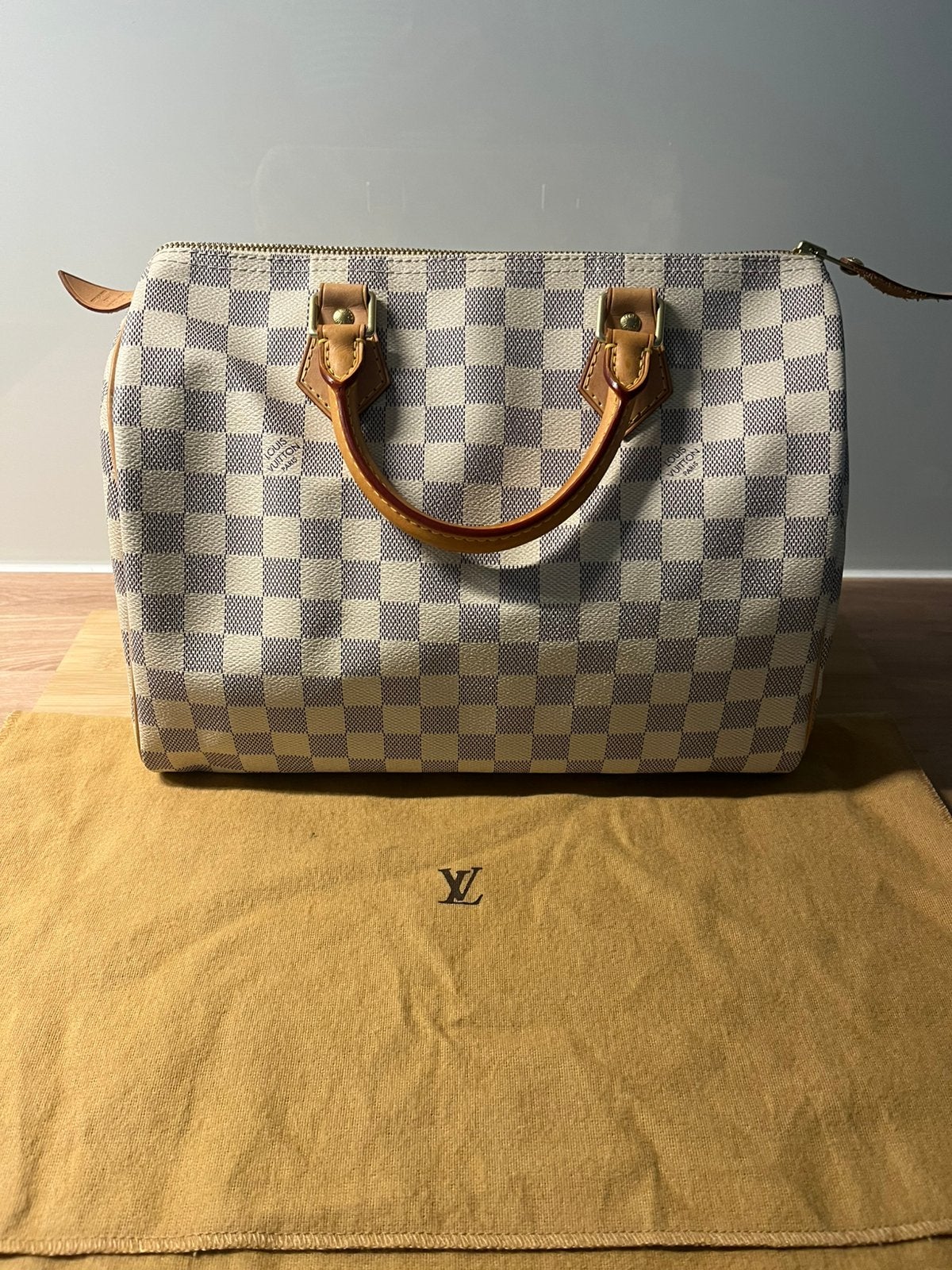 Louis Vuitton Speedy 30 Damier Azur, Ophalen of Verzenden, Zo goed als nieuw