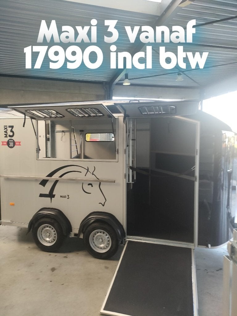 Maxi 3 paardentrailer uit stock nieuw, Ophalen, Nieuw, Aluminium, 3-paards trailer