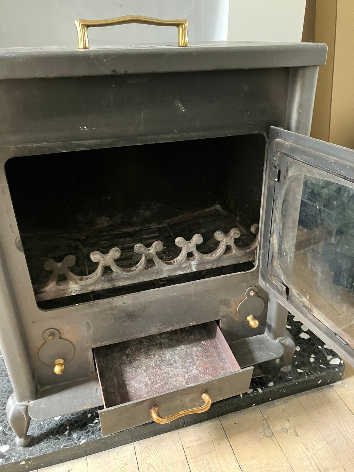 Kachel gietijzer, Huis en Inrichting, Ophalen, Gebruikt, Vrijstaande haard, Houthaard