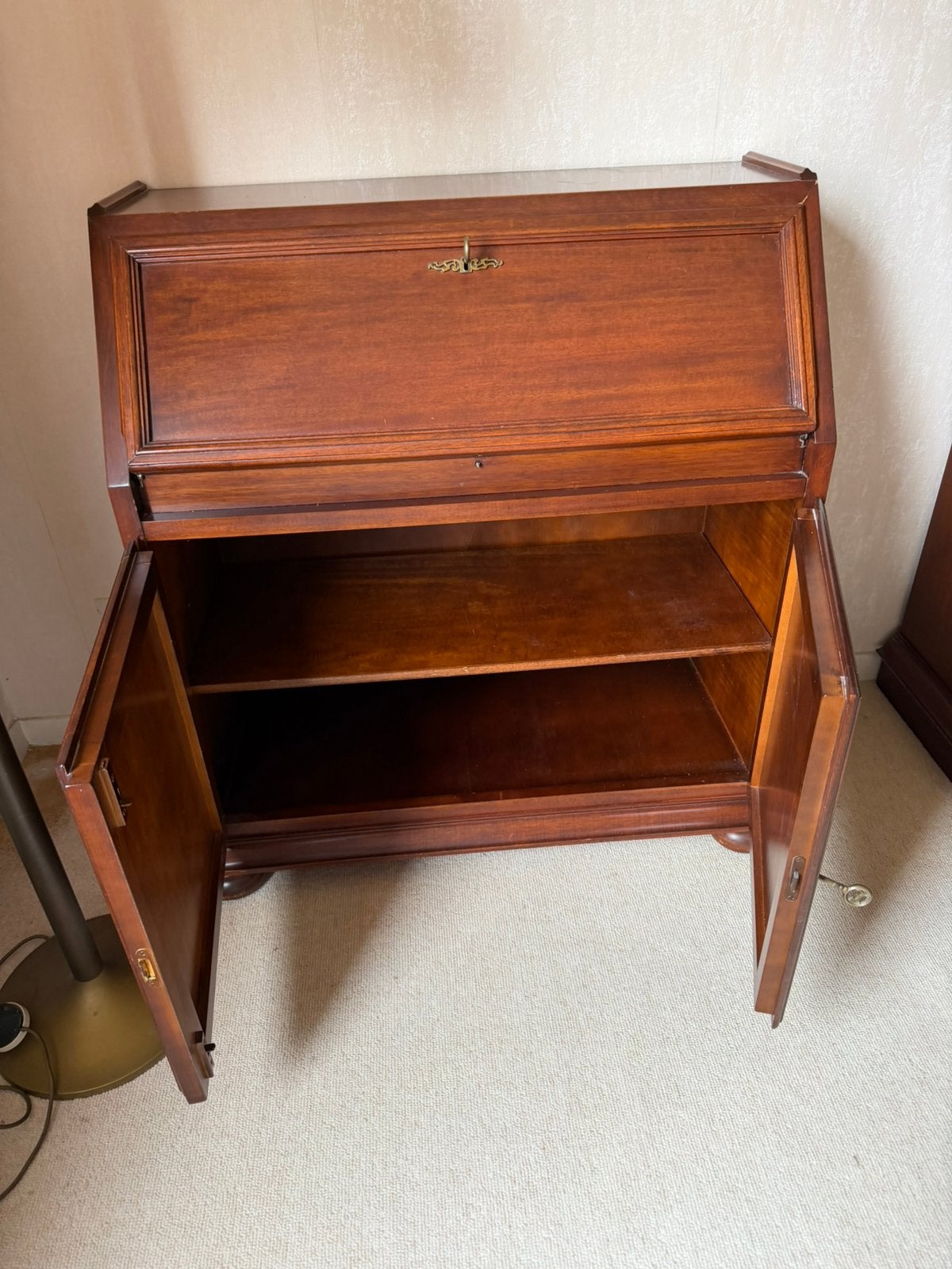 Mooie vintage/antieke houten secrétaire schrijfkast, Huis en Inrichting, Kasten | Secretaires, Ophalen, Zo goed als nieuw