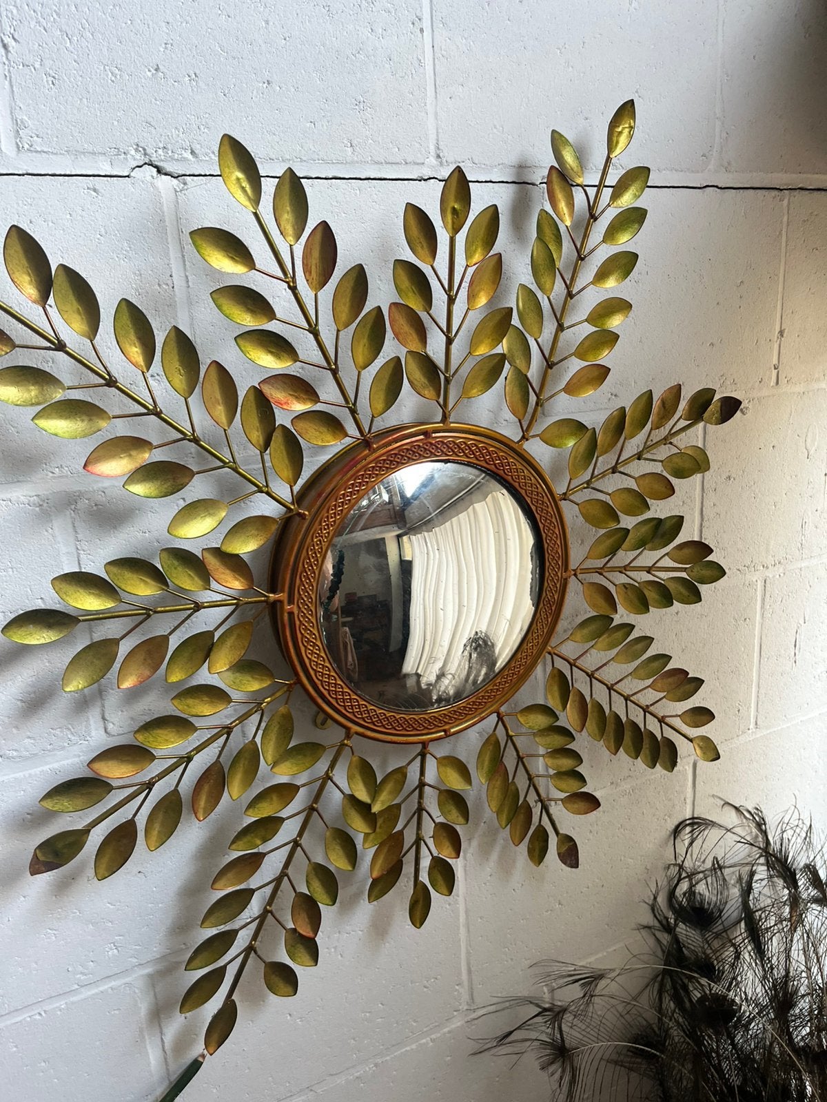 Midcentury zonnespiegel 85 cm, Ophalen
