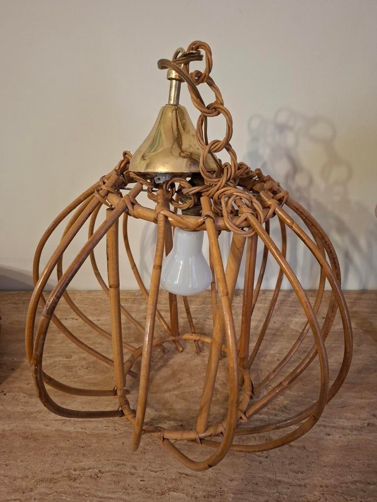 Vintage rotan hanglamp jaren '70, Ophalen