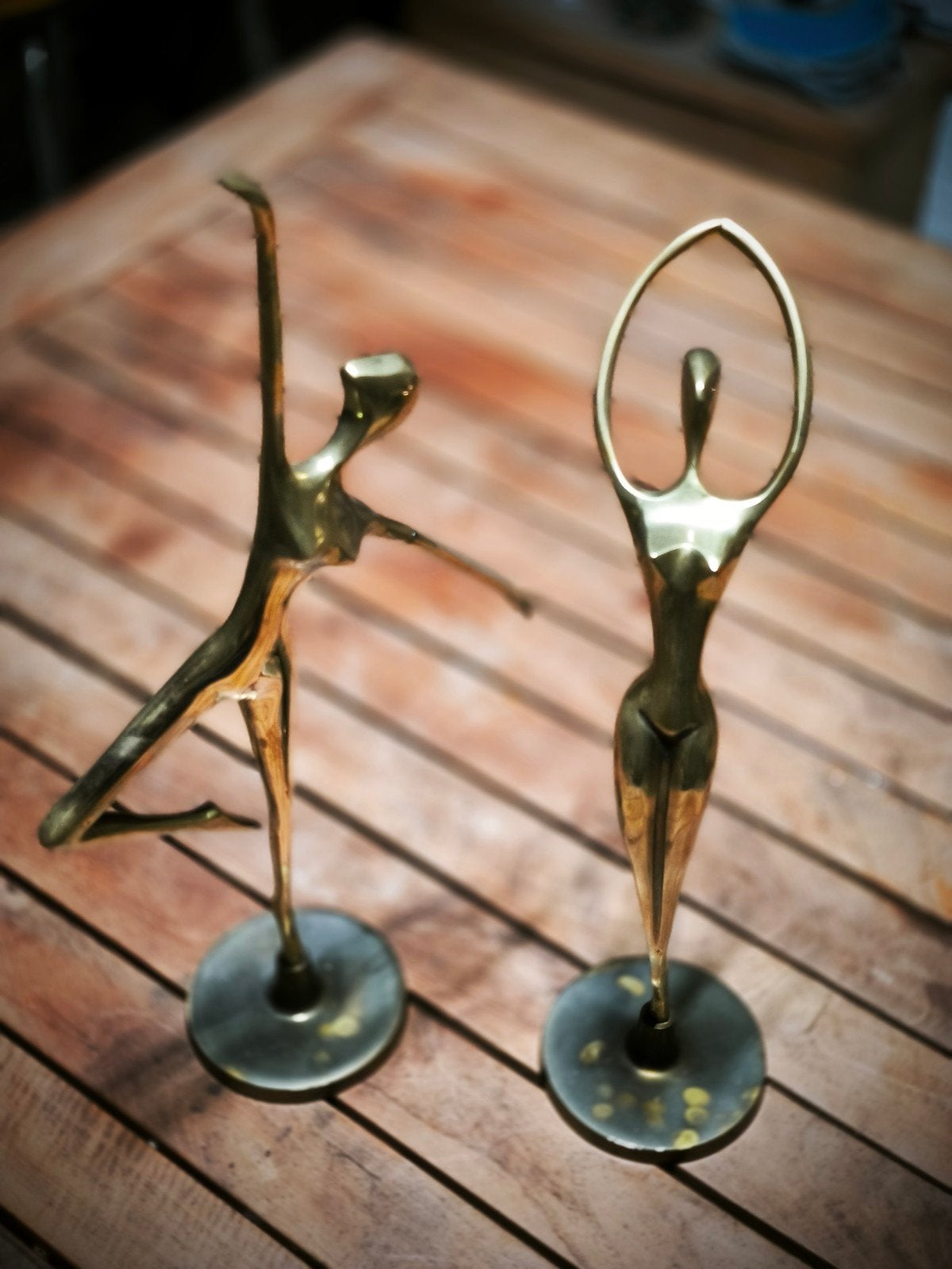 2 gestileerde koperen ballerina's, modernistisch en vintage, Ophalen of Verzenden