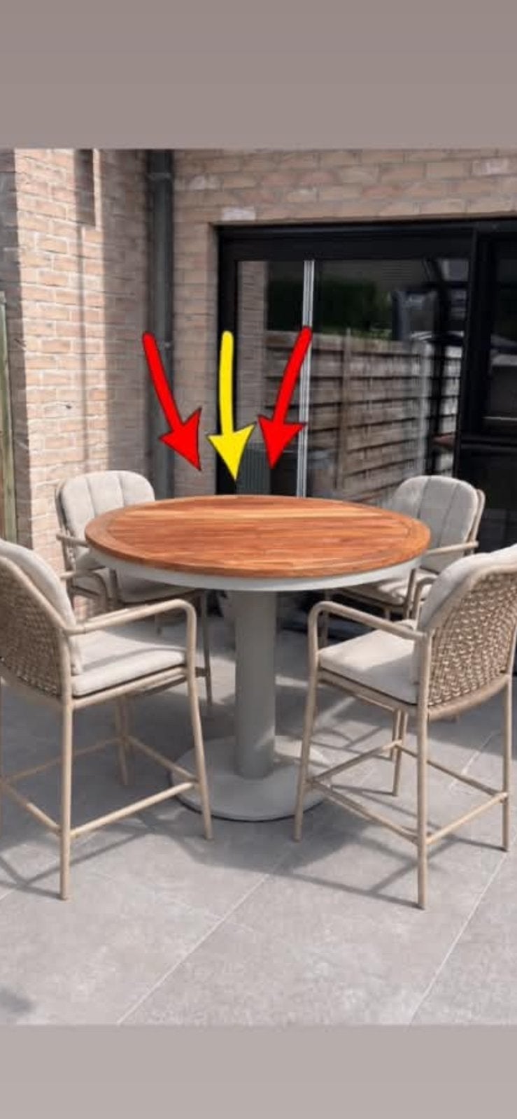 Tuin tafel, Ophalen, 4 zitplaatsen, Eettafel, Teakhout
