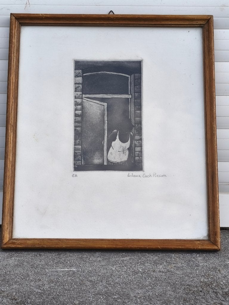 eau forte epreuve d artiste signe liliane cock pieson, Antiquités & Art, Enlèvement ou Envoi