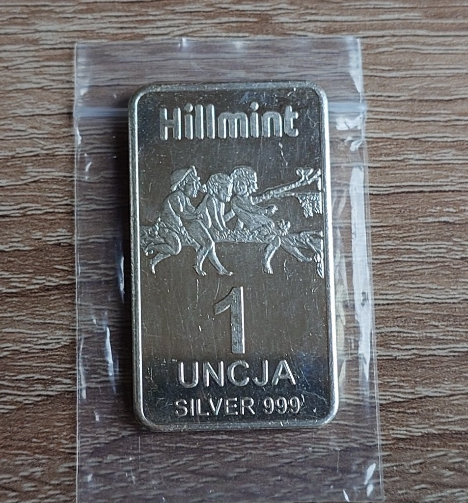 1 oz HillMint 1 Uncja zilver baar, Postzegels en Munten, Edelmetalen en Baren, Verzenden, Zilver