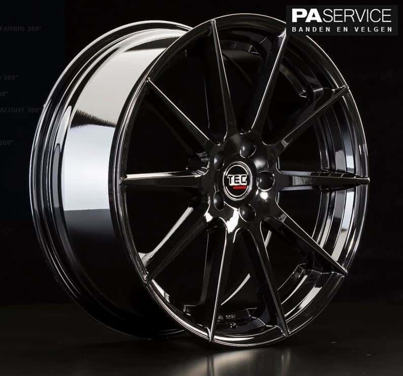 Nieuw 20 inch Tec Glossblack Tesla Model 3 set inc banden TP, Neuf, Pneus et Jantes, 245 mm, Véhicule de tourisme