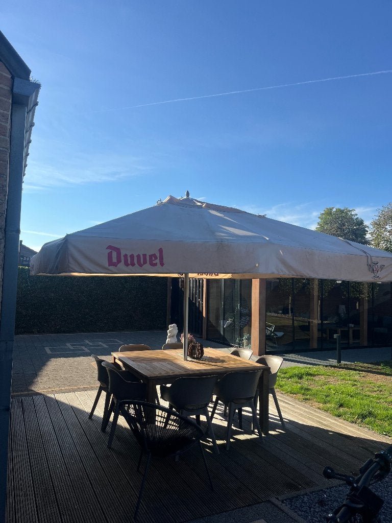 Parasol duvel, Tuin en Terras, Ophalen, Gebruikt, 3 tot 4 meter, Stokparasol
