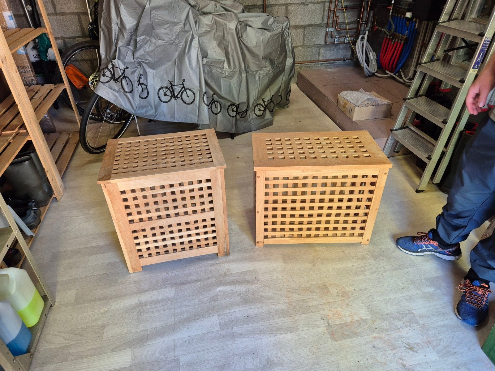 Wasmanden in hout, Tuin en Terras, Ophalen, Gebruikt, Hout