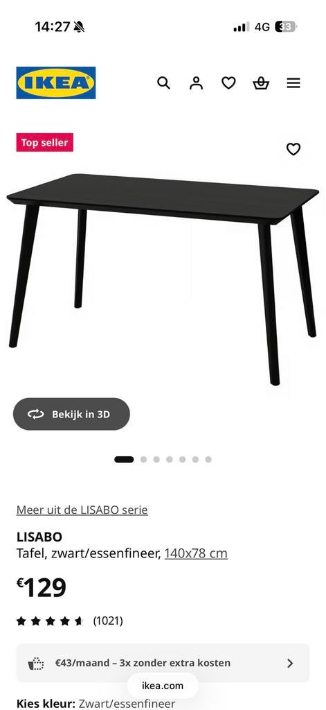 Eettafel, Ophalen, 100 tot 150 cm, 50 tot 100 cm, Zo goed als nieuw