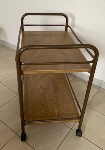 Trolley met wielen, Huis en Inrichting, Tafels | Sidetables, Gebruikt, 25 tot 50 cm, 50 tot 100 cm, Metaal, Overige materialen