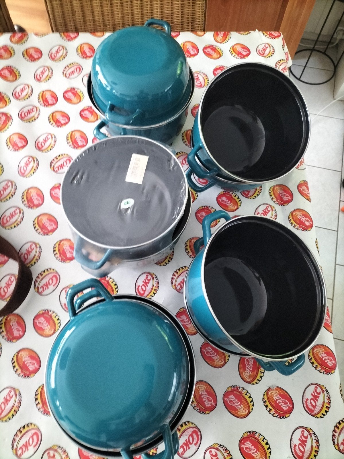 5 mosselpotten in een mooi kleurtje, Huis en Inrichting, Ophalen, Zo goed als nieuw, Kookpan