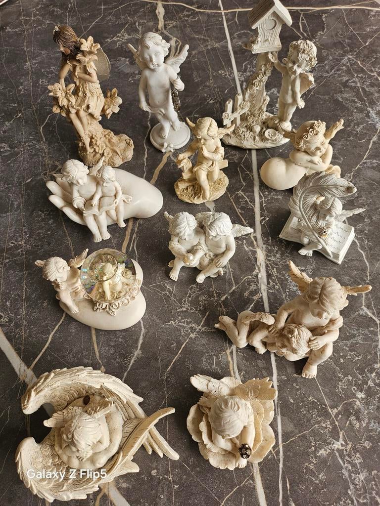 Set van 12 decoratieve beeldjes van engelen/cherubijnen, Verzamelen, Beelden en Beeldjes, Ophalen of Verzenden